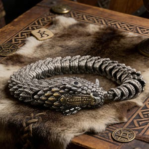 Retro Klapperschlange Armband: Gothic Punk Handgemachter Schmuck Valentinstag Geschenk