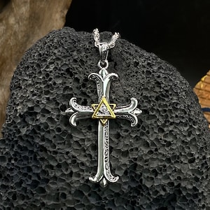 Eye of God Cross Pendant Gold Triangle Pendant Unisex Birthday Festival Gift Engraving