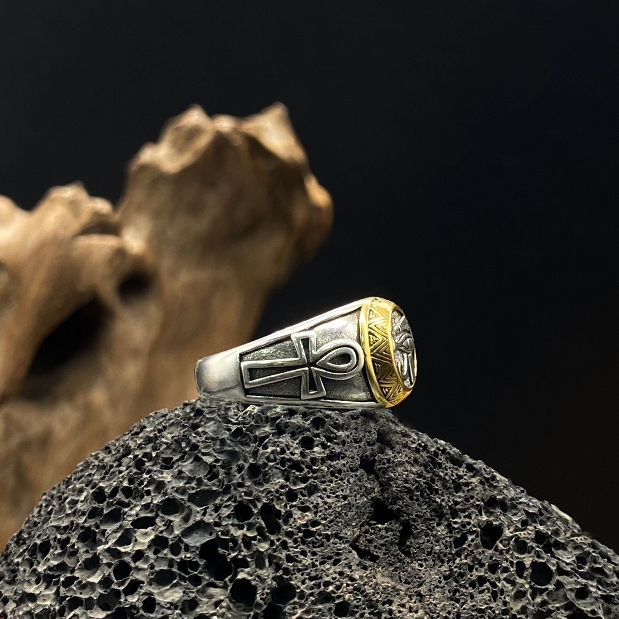 Smart Ring Anillo De Plata Con El Ojo De Horus Antiguo Egipto