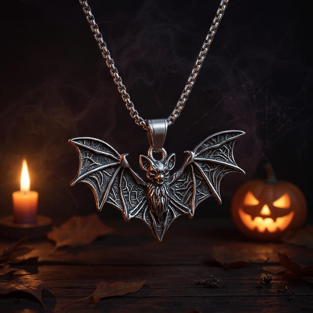 Ciondolo Pipistrello Vampiro Volante In Argento Sterling 925 – Charm Horror Gotico Per Gioielli Fai-da-te