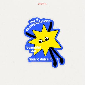 Félicitations ! | Autocollant en vinyle | autocollant bouteille d'eau | Sticker drôle