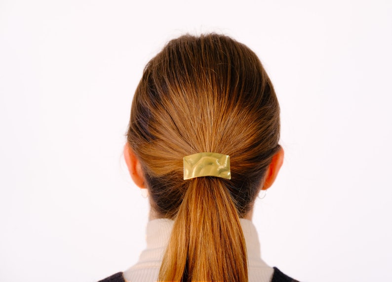 Metal Hair Tie, Ponytail holders Set, Metallic Hair Cuff, Ponytail Cuff, Minimalist Hair Accessories, Cuff Hair Wrap, Elastic Hair Ties image 4