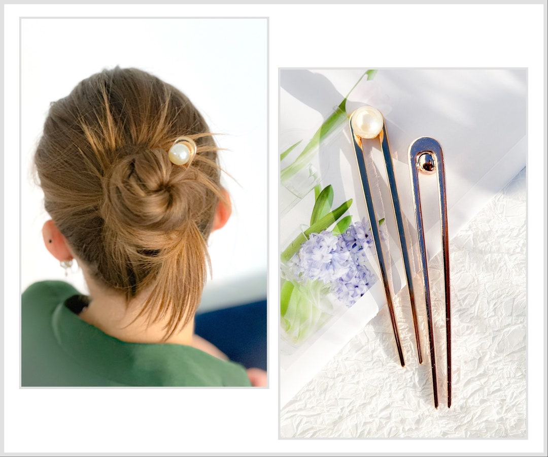 Pearl Hair Pins U Shape Hairpin Fork Hair Stick With Pearl Etsy