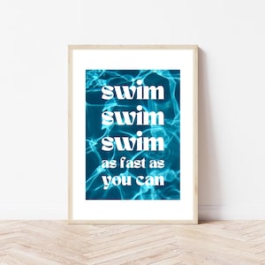 Renee Rapp &#39;Swim&#39; Lyrics Poster: Blue Wall Art Print