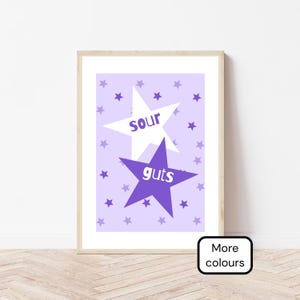 Sour Guts Album Livie Poster, Sour Guts Lyrics Print, Purple Starry Poster Livie Inspired Lyrics Wall Art Prints