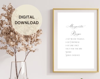 Crafted Concoctions: Artful Margarita Recipe Wall Art