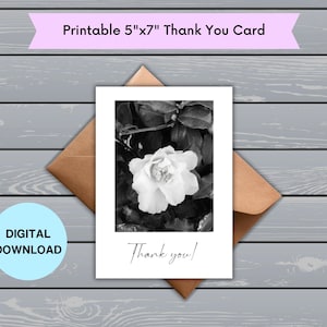 Bedankkaart met witte camelia