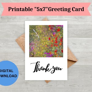 Thank You Printable Greeting Card - Etsy