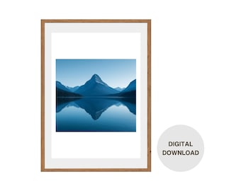 Serene Berg und See Wand Kunstdruck