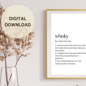 Whisky Definition Elixir Whimsy Humorous Wall Art