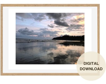 Sonnenuntergang am Strand in Costa Rica Fotografie: Inspirierende Wandkunst Digitaler Download