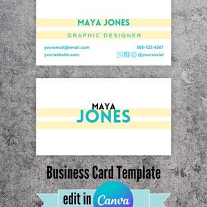 Canva Business Card, White Business Card Template, Editable Business Card
