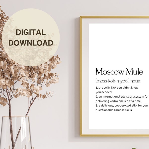 Moscow Mule Definition Elixir Whimsy Humorous Wall Art