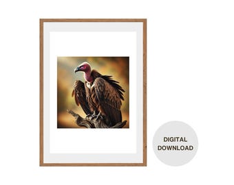 Majestätisch Geier Digitales Kunstwerk - Realistische Wildtier Malerei, Natur Wandkunst