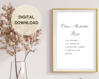 Crafted Concoctions: Artful Classic Manhattan Recipe Wall Art