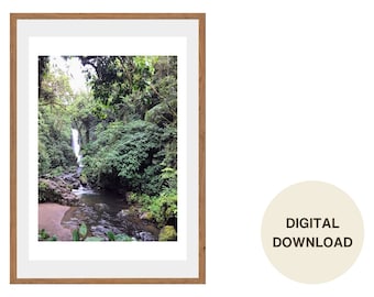 La Paz Waterfall and Brook in Costa Rica Photography: Inspirational Wall Art Digital Download