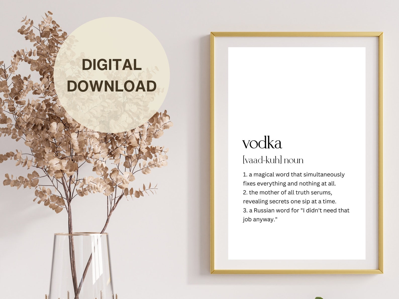 Vodka Definition Elixir Whimsy Humorous Wall Art - Etsy