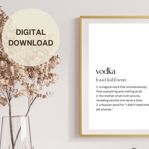 Vodka Definition Elixir Whimsy Humorous Wall Art