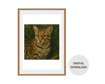Ozelot im Dschungel – Costa Rica Wildtier Wandkunst