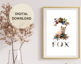 Whimsical Wonders: Baby Fox Among the Flowers