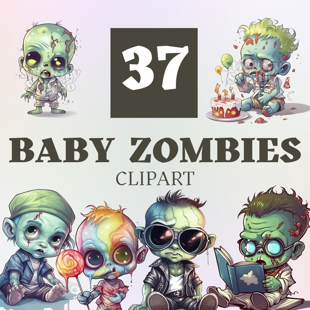 Baby Zombie Clipart Bundle Transparent Background Clipart - Etsy