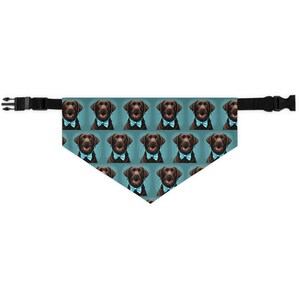Chocolate Labrador Retriever Dog Bandana with Collar | Custom Dog Pattern | Pet Accessories