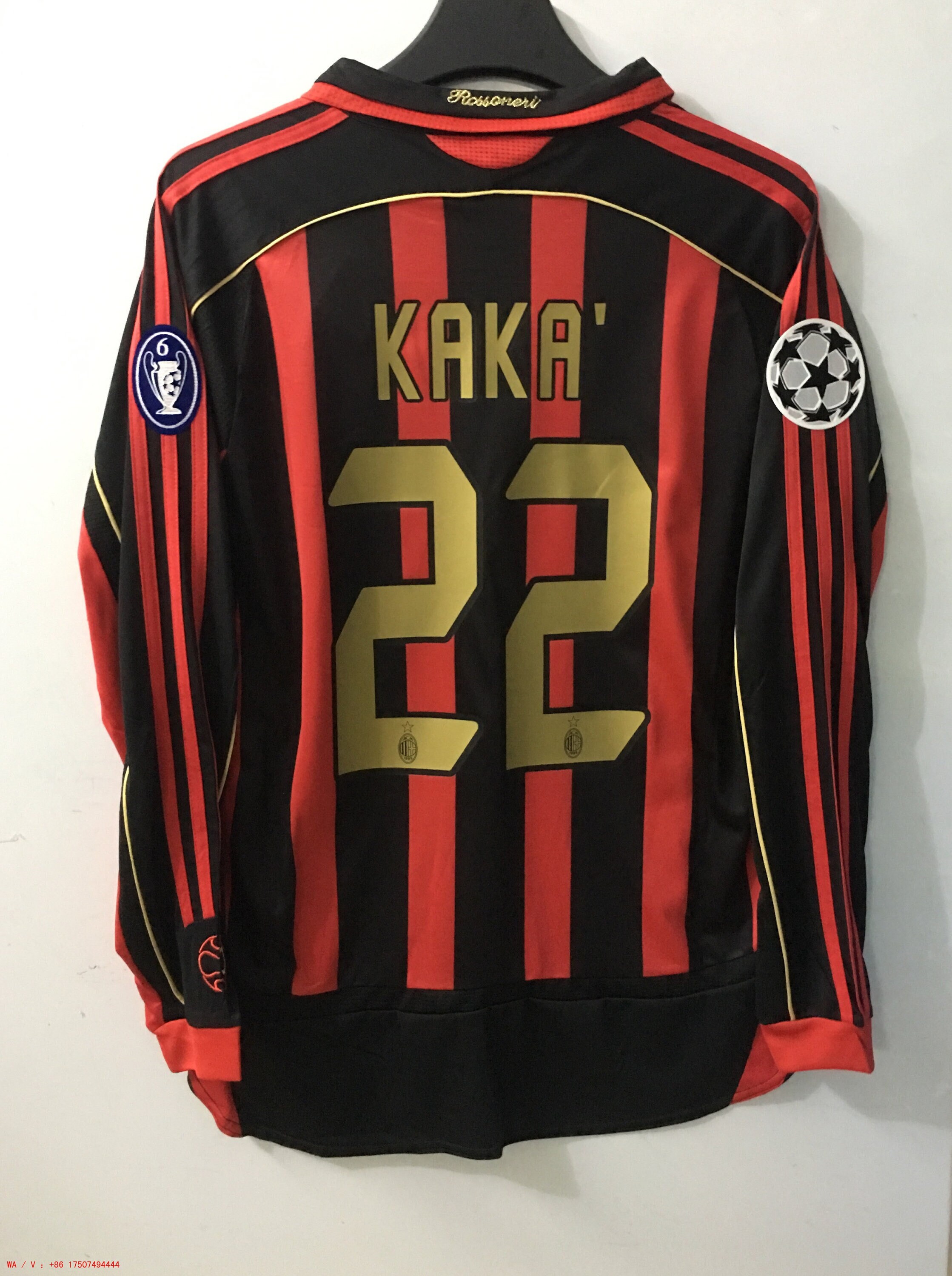 Kaka 22 Home Retro Milan 2006 2007 Football Jersey Long Etsy