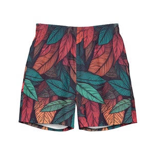 Leafy Men’s Swim Trunks | Swim Shorts | BoardShorts | Anti-Chafe Inner Liner | Multiple Pocket | Sizes | Size Small to 6XL
