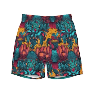 Cactus Men’s Swim Trunks Swim Shorts | BoardShorts | Anti-Chafe Inner Liner | Multiple Pocket | Sizes | Size Small to 6XL