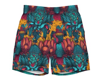 Cactus Men’s Swim Trunks Swim Shorts | BoardShorts | Anti-Chafe Inner Liner | Multiple Pocket | Sizes | Size Small to 6XL