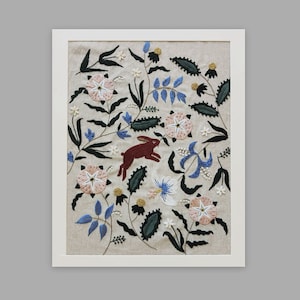 Blumen Stickpackung: Anfänger in 3 Größen, moderne Wandkunst