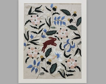 Flower Embroidery Kit: Beginner Needlecraft, Modern Wall Art