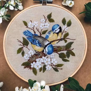 Birds Embroidery Kit: Modern Needlecraft, Beginner DIY