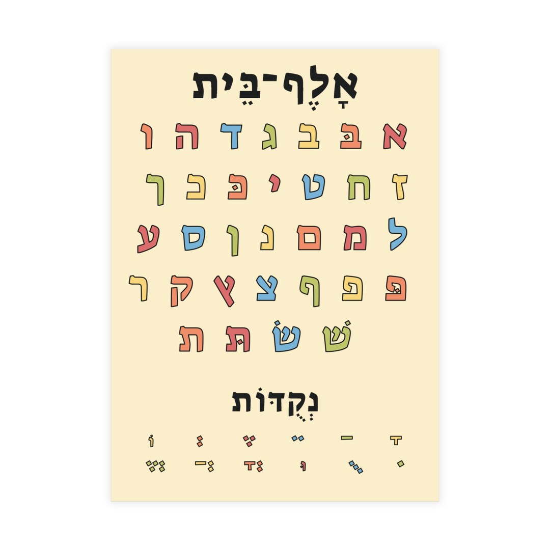 Alef Bet Printed Cards - Etsy