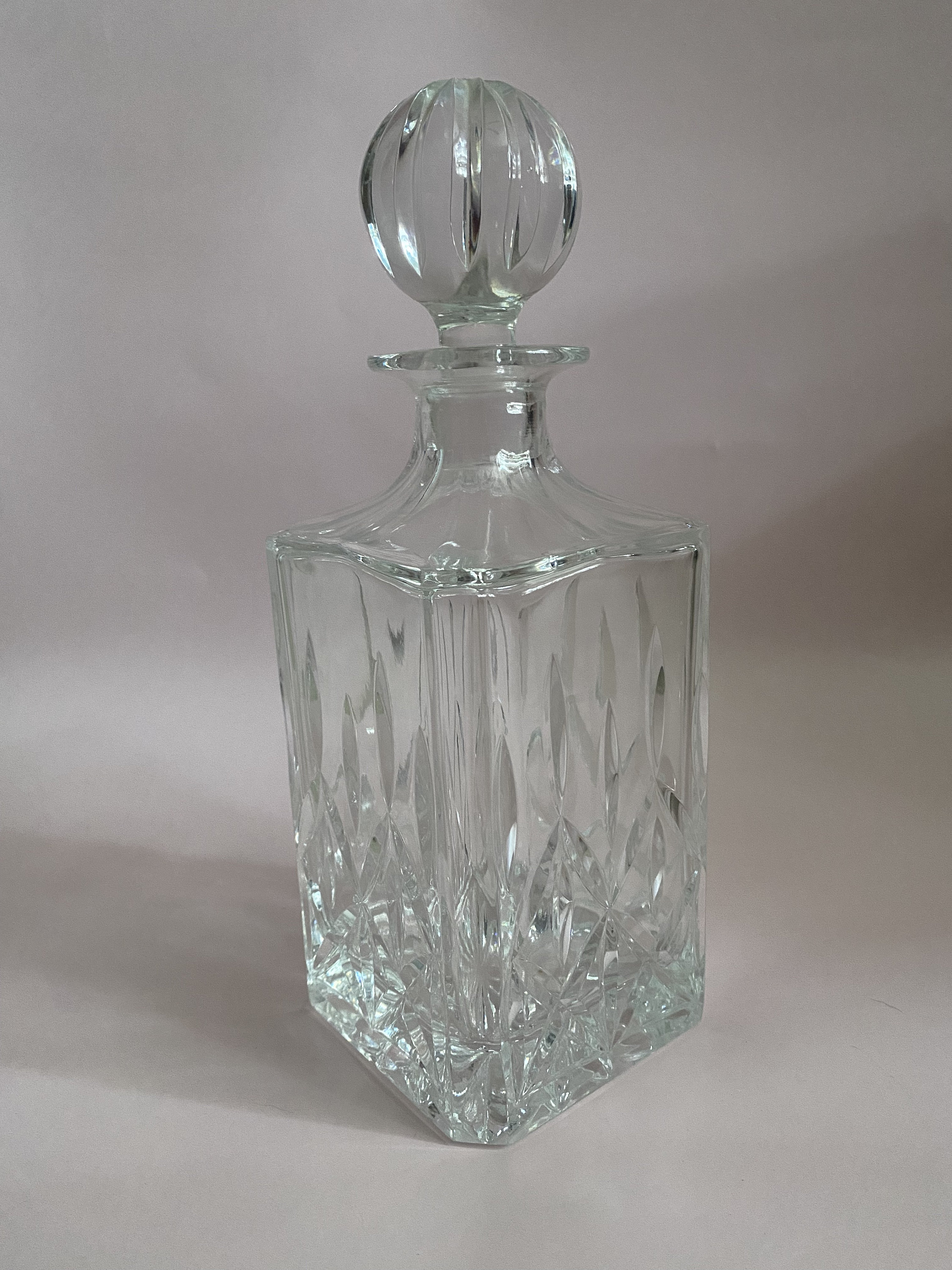 Vintage Block Crystal Decanter Etsy
