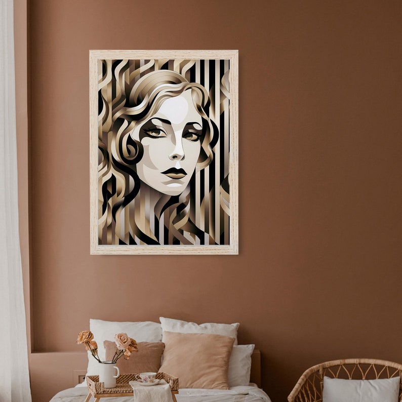 Vintage Woman in Art Deco Style Vintage Art Abstract Art - Etsy