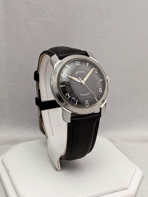 1956 Hamilton Accumatic Watch with Black Dial - image 5