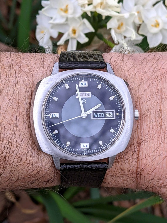 1970s Elgin Blue Dial Watch - image 10