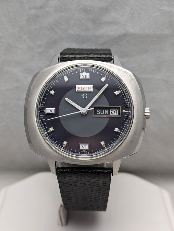 1970s Elgin Blue Dial Watch - image 6