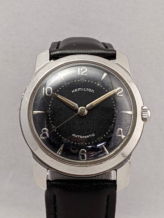 1956 Hamilton Accumatic Watch with Black Dial - image 6