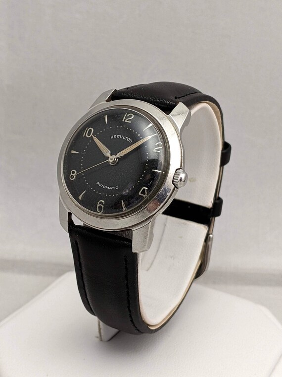1956 Hamilton Accumatic Watch with Black Dial - image 2