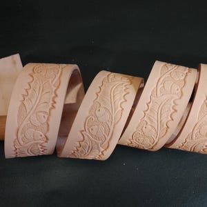 Embossed Belt Blanks. Vegetable tanned leather, Belt Blank. 1.5 Inches Wide Vegetable Tanned Tooling Cowhide Leather Belt Blanks, Straps.