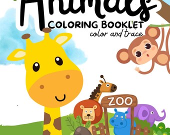 10 Page children's animal colouring book