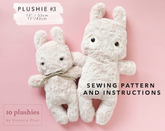 Simple Bunny Plushie Sewing Pattern PDF instant download