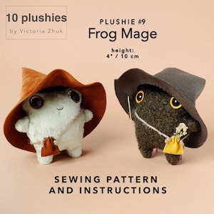 PDF Schnittmuster für Frosch Magier - Kawaii Plüschtier - DIY Stofftier - Anfängerfreundlich