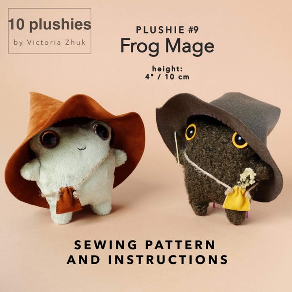 Frog Mage PDF Sewing Pattern – Kawaii Plushie Toy – DIY Stuffie – Beginner Friendly