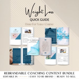 Weight Loss Exercise Guide Rebrandable e-Course for Weight loss Coach, Fitness, Body, Wellness, Health Coaches, Weight Management Specialist