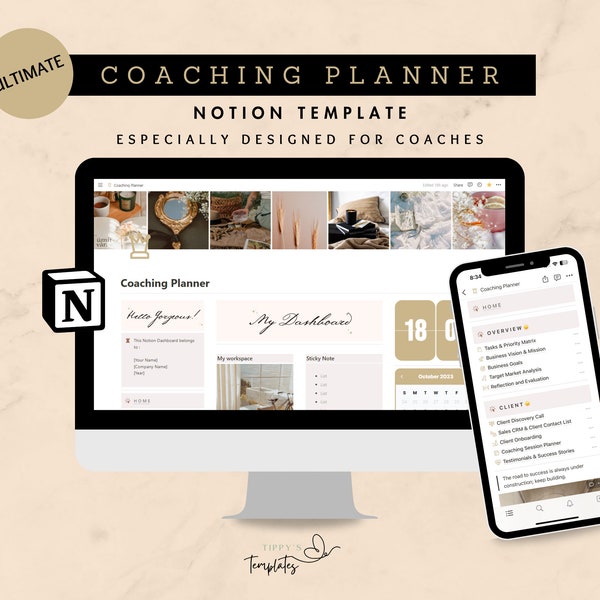 Notion Template Coaching Planner Portal, Coach Client Onboarding Portal, Notion Coaching Program, Notion Client Tracker, Client Dashboard
