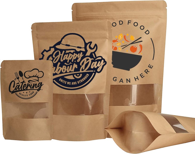 Stand up Food Storage Pouches Resealable Bags With Window Etsy