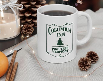 Columbia Inn, Pine Tree Vermont, White Christmas Mug